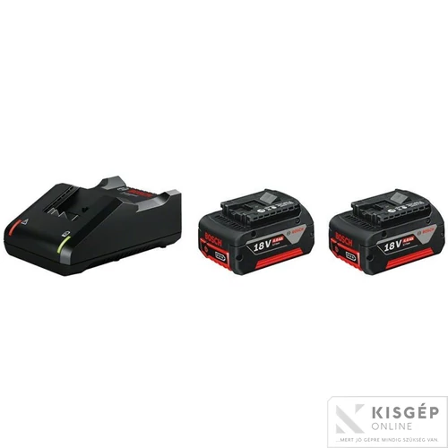 BOSCH akku 2xGBA 18V 4,0Ah + GAL 18V-40 töltő