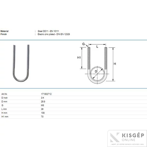Tyco U-kengyel P171 M8 26,9mm