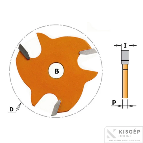 CMT Réselő maró, Z3 HW F=8 D=47.6X1.5