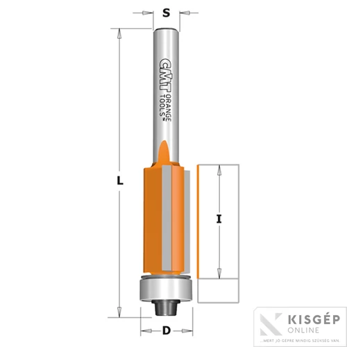 CMT FLUSH TRIM BIT HW Z3 S=8 D=12.7X25.4 RH