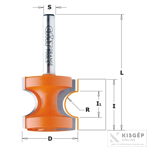 CMT Gömbölyítő maró, félkör, HW S=8 D=28,6X2