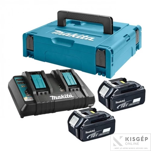 Makita 198077-8 18V LXT Li-ion 2x6,0Ah akku + DC18RC töltő készlet + MAKPAC
