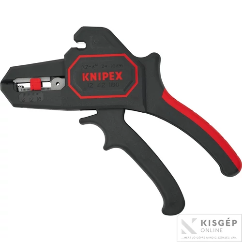 Knipex önbeálló huzalcsupaszító fogó 180 mm, 0,2-6 mm2, AWG24-10