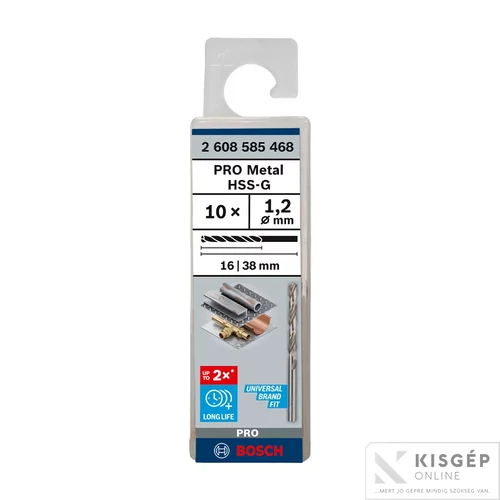 Bosch HSS-G FÉMFÚRÓ STD 1,2 x 16 x 38 mm 10 db/csomag