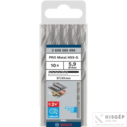 Bosch HSS-G FÉMFÚRÓ STD 5,9 x 57 x 93 mm 10 db/csomag