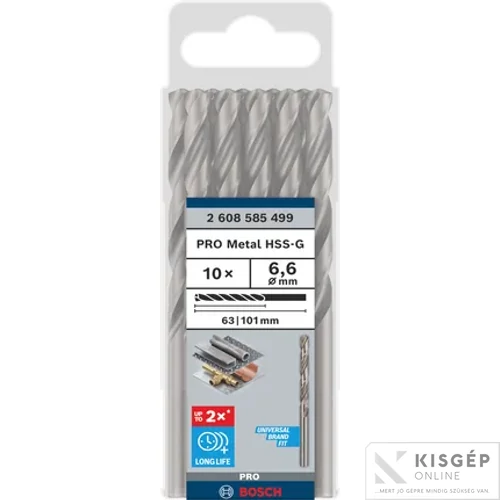 Bosch HSS-G fémfúró  6,6 mm, 10 db/csomag