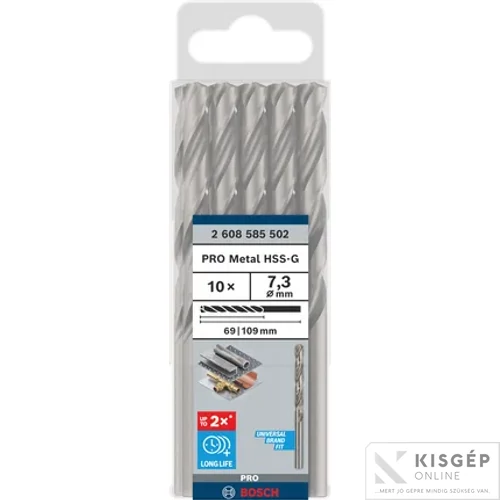 Bosch HSS-G FÉMFÚRÓ STD 7,3 x 69 x 109 mm 10 db/csomag