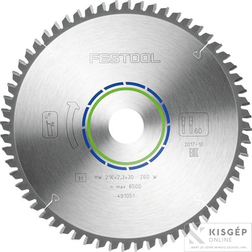 Festool Körfurészlap, HW 216X2,3X30 W60