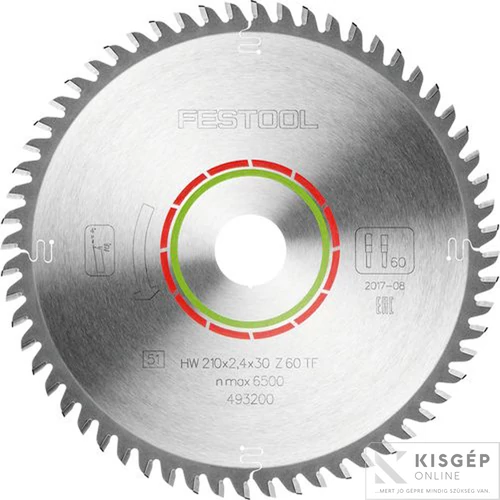 Festool Körfurészlap, HW 210X2,4X30 TF60