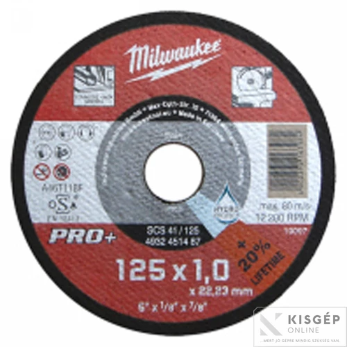 Milwaukee Vágókorong fémhez 125X1 Egyenes SC41 PRO+ (200db/cs)