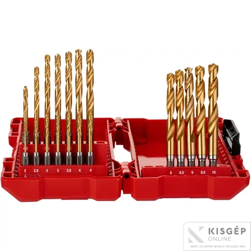 Milwaukee Red Hex HSS-G TiN fémfúró 19 részes - Karton dobozban