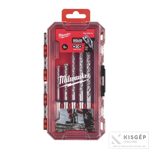 Milwaukee MX4 SDS-Plus 4 élű fúrószár készlet 1. - 5 részes
