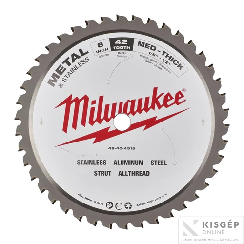 Milwaukee Körfűrészlap (fémhez) 203/15,87/42