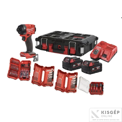Milwaukee M18FID3100P-502P ütvecsavarozó erőcsomag (bit, fúrószár készlet.)