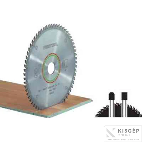 Festool HW TF48 körfűrészlap bútorlapok, laminált padlók és ásványi anyagok vágásához. 160 mm átmérővel, 48 fogas kialakítással. TS 55, TSC 55 modellekhez.