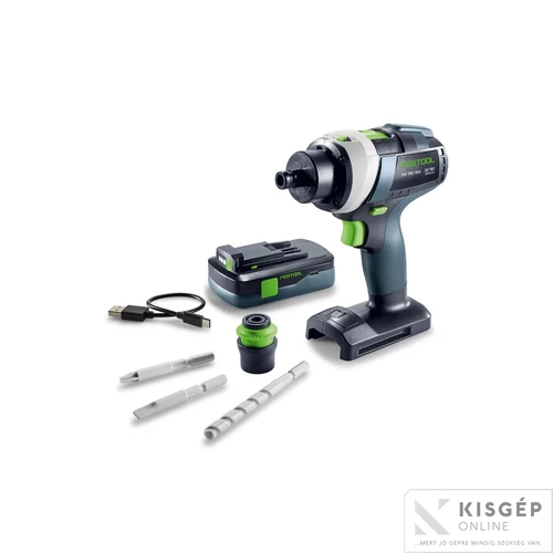 Festool akkus fúró-csavarbehajtó játék. Gyermekbarát funkciók, hangszabályozás, CENTROTEC csatlakozó és USB-C töltés. Tökéletes szórakozás kis mestereknek!