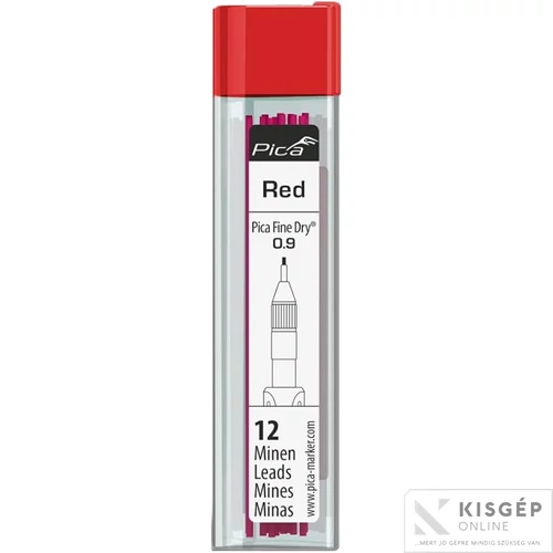 Pica Fine Dry rotringhegy készlet, piros 0.9 mm (12 szál)