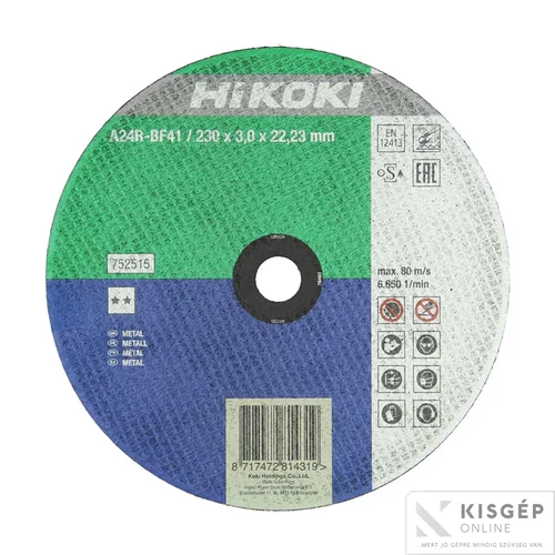 Hikoki vágótárcsa 230x3 sík/25/N fém