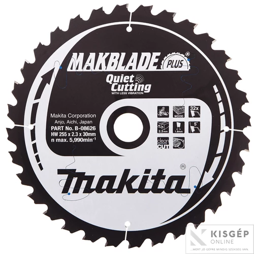MAKITA körfűrészlap 255x30 Z32       MAKBLADE PLUS