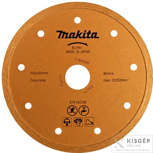 Makita Gyémántkorong 125 mm (vizes) 125x20mm DCC500