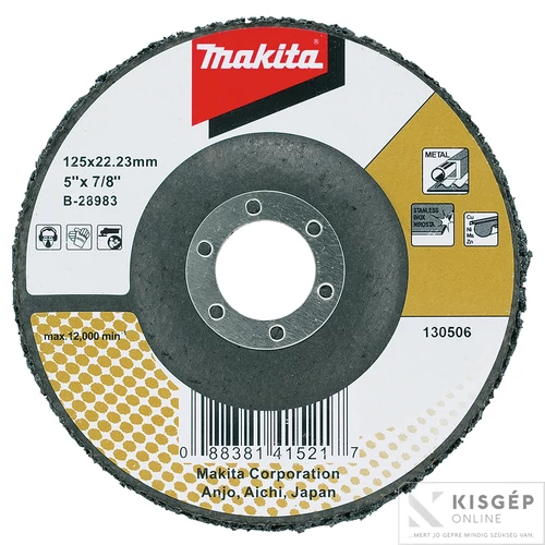 Makita tisztítótárcsa fekete üvegszálas 125mm
