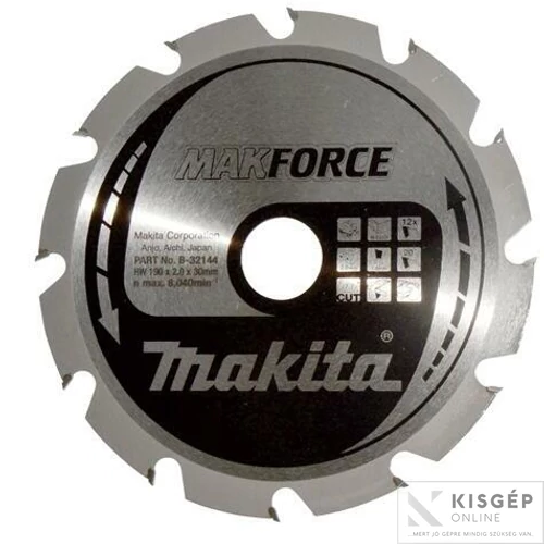 Makita körfűrészlap Makforce 190x30 mm Z12