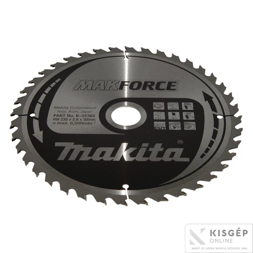 Makita körfűrészlap Makforce 235x30 mm Z40