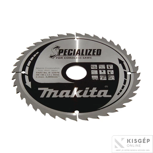 Makita körfűrészlap akkus FA 190x30 mm Z40