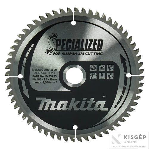 Makita körfűrészlap 160x20mm Z60 ALU