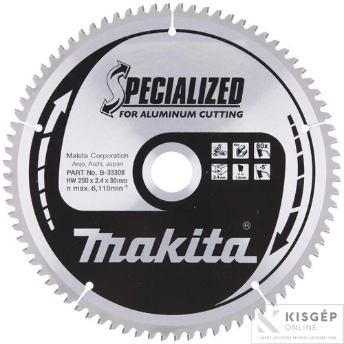 Makita körfűrészlap 250x30 mm Z80 ALU