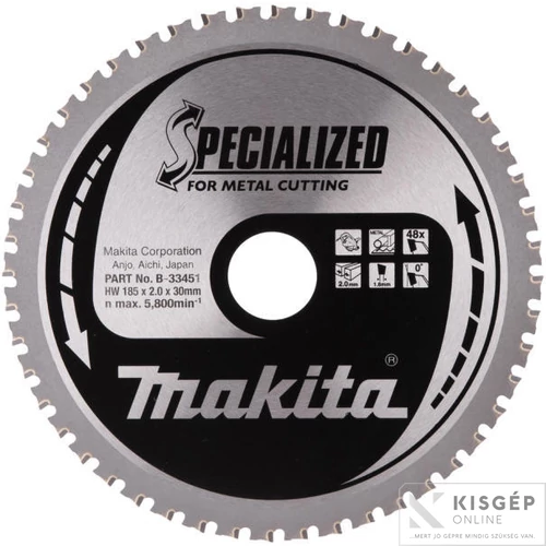 Makita körfűrészlap 185x30 mm Z48 FÉM
