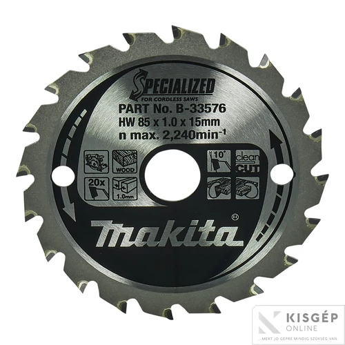 Makita körfűrészlap akkus FA 85x15mm Z20