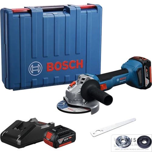 Bosch GWS 18V-8 Akkus Sarokcsiszoló (2x4,0 Ah akkuval; GAL 1840 töltővel; csiszolótárcsa 125mm) s