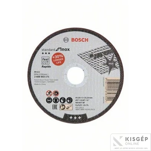 Bosch vágótárcsa TS standard for, INOX 125x1,0