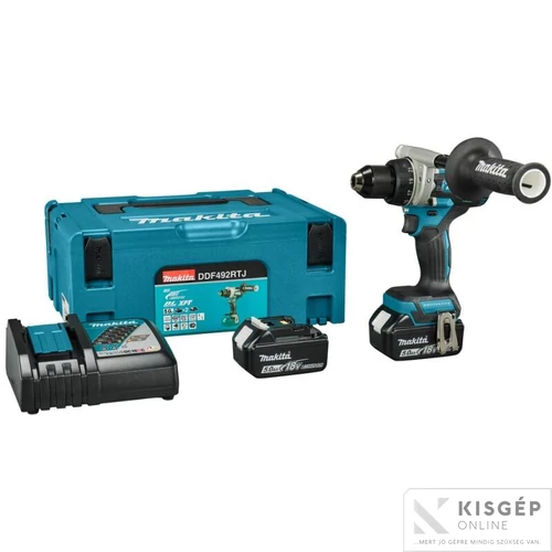 Makita DDF492RTJ 18V LXT fúró-csavarbehajtó 2x5,0 Ah | Akkuval, töltővel
