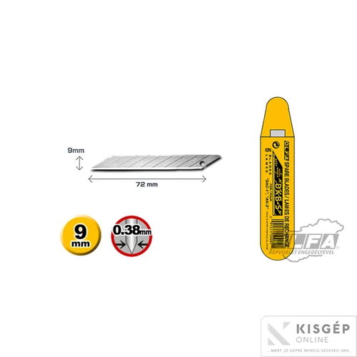 OLFA DKB-5 - 9mm-es standard tördelhető penge 5db