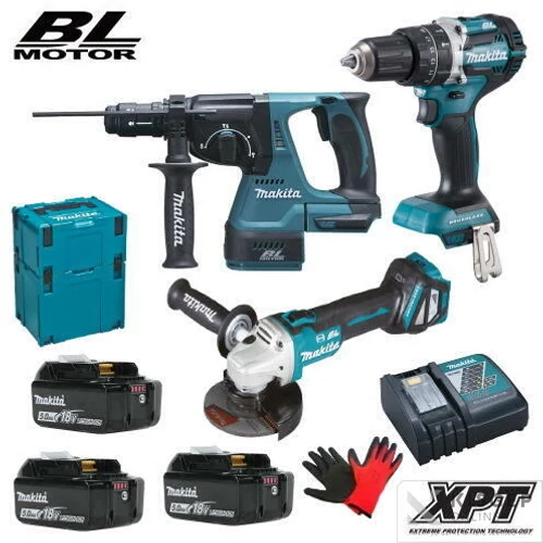 Makita DLX3119TJ 18V LXT Li-ion BL szett DHP484+DHR243+DGA513+3x5,0Ah MP2,4