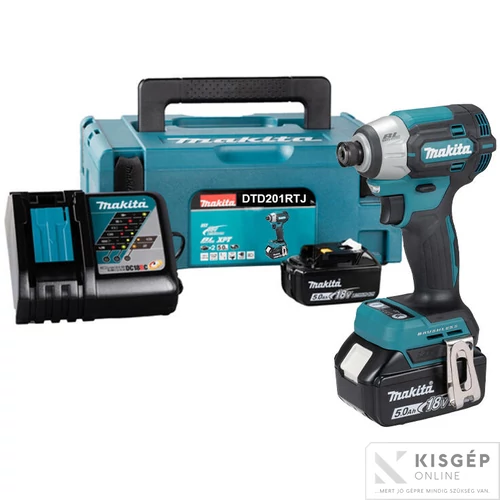 Makita DTD201RTJ 18V LXT Li-Ion BL 210 Nm 4 seb +T mód ütvecsavarbehajtó 1/4