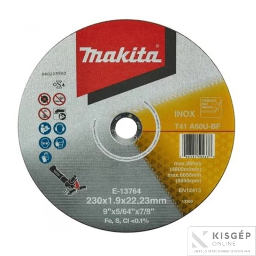 Makita vágókorong INOX 230x1,9 mm