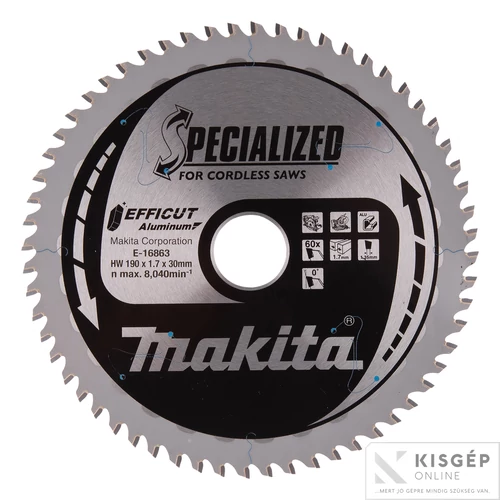 Makita EFFICUT körfűrészlap 190x30mm Z60 ALU