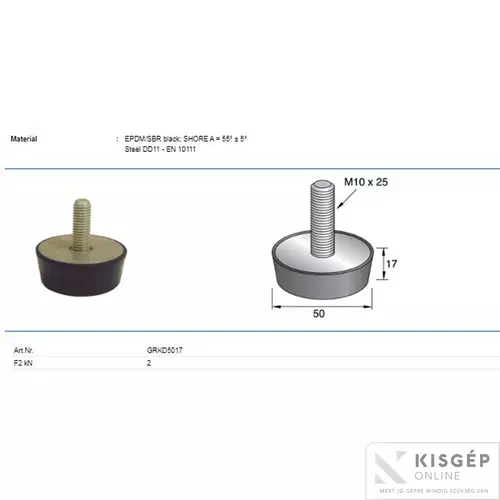 GRKD5017 Tyco rezgéscsillapító 50x21 mm