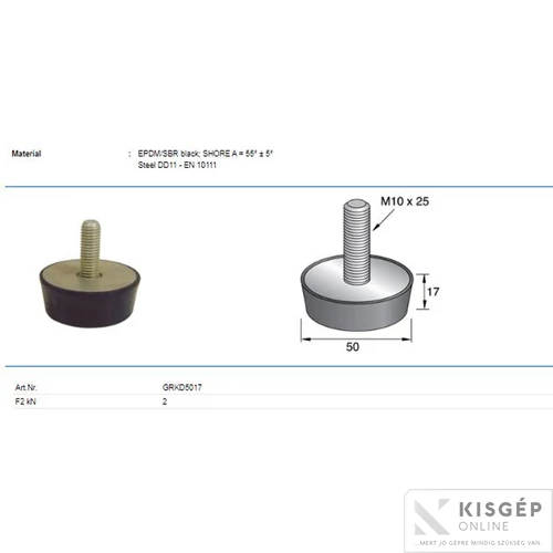 Tyco rezgéscsillapító 50x21 mm