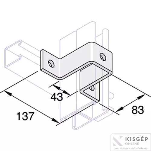 K1737 Tyco kapcsolóelem 5 furatos 41x83 sínheztűzihorganyzott