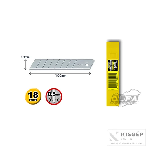 OLFA LB-10 - 18mm-es standard tördelhető penge 10db