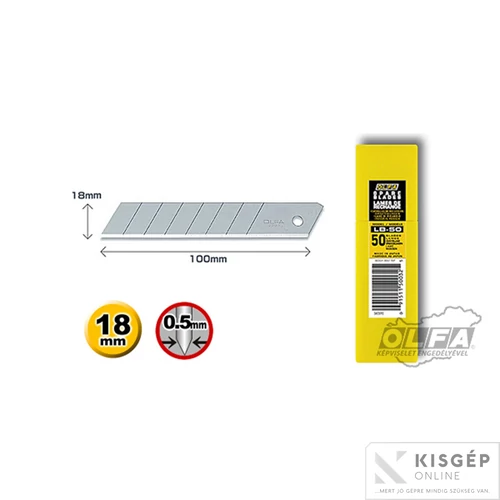 OLFA LB-50 - 18mm-es standard tördelhető penge 50db