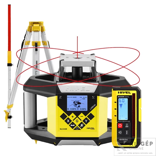 NivelSystem NL340R forgólézer + RD300 digitális jelfogó + SJJ1 állvány + LS-24 mérőléc