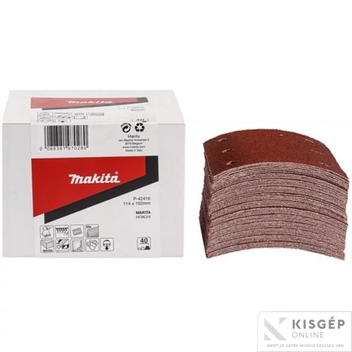 Makita Csiszolópapír tépőzáras piros 114x102mm K60 50db/doboz