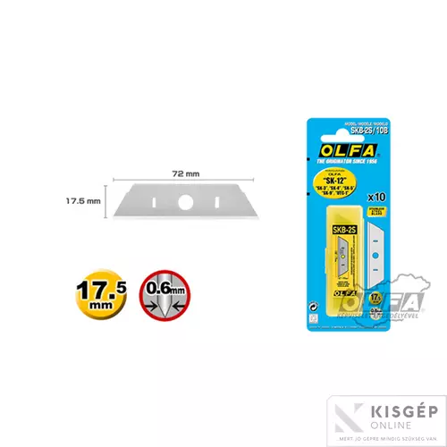 SKB-2S/10B OLFA SKB-2S/10B - Rozsdamentes biztonsági penge 10db