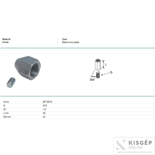 Tyco adapter UNI csőbilincshez 1/2½ M10 1/2´ M10