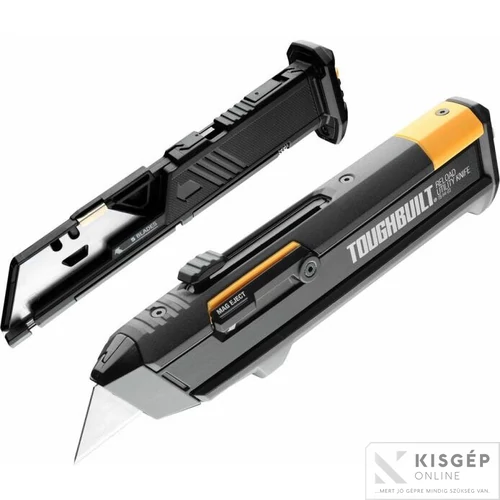 Toughbuilt trapézpengés kés 5 + 5 darab pengével 12 darabos boxban
